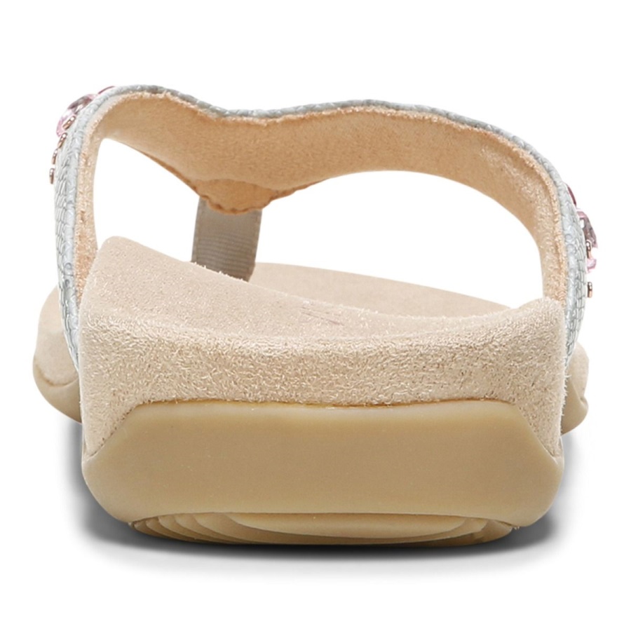 Lucia Toe Post Sandal Light Grey Vionic