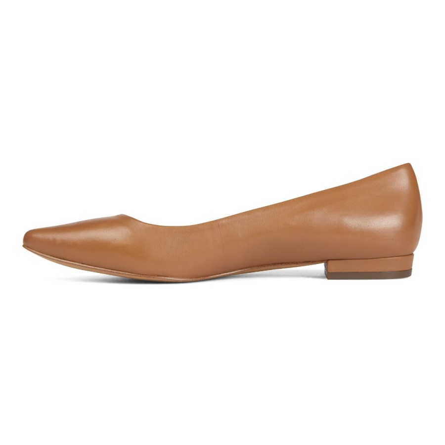 Macaroon Leather Vionic Lena Ballet Flat