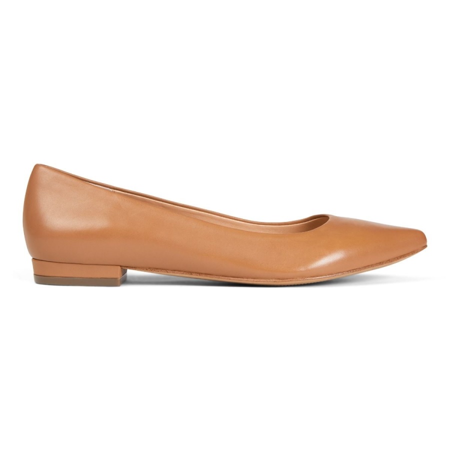 Macaroon Leather Vionic Lena Ballet Flat