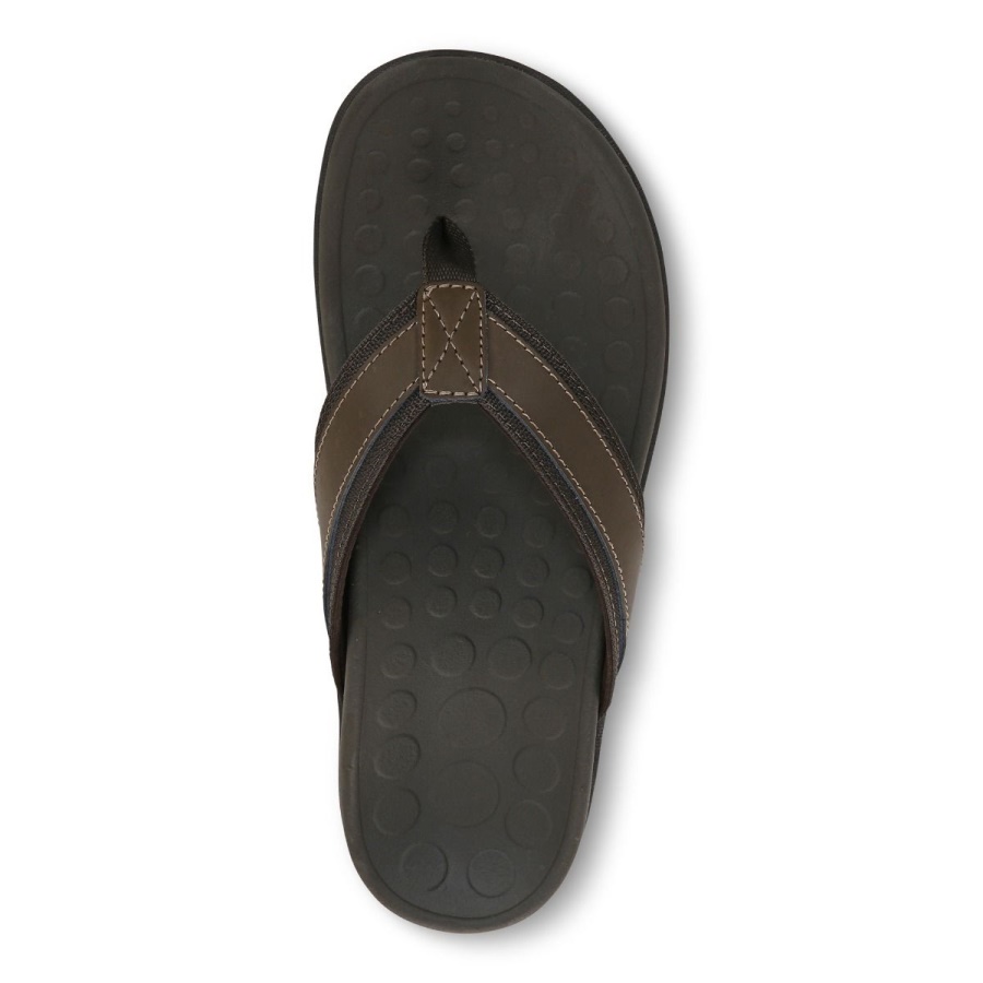 Men\s Tide Toe Post Sandal Brown Vionic