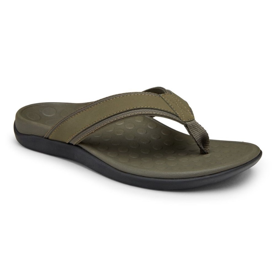 Mens Tide Toe Post Sandal Olive Vionic