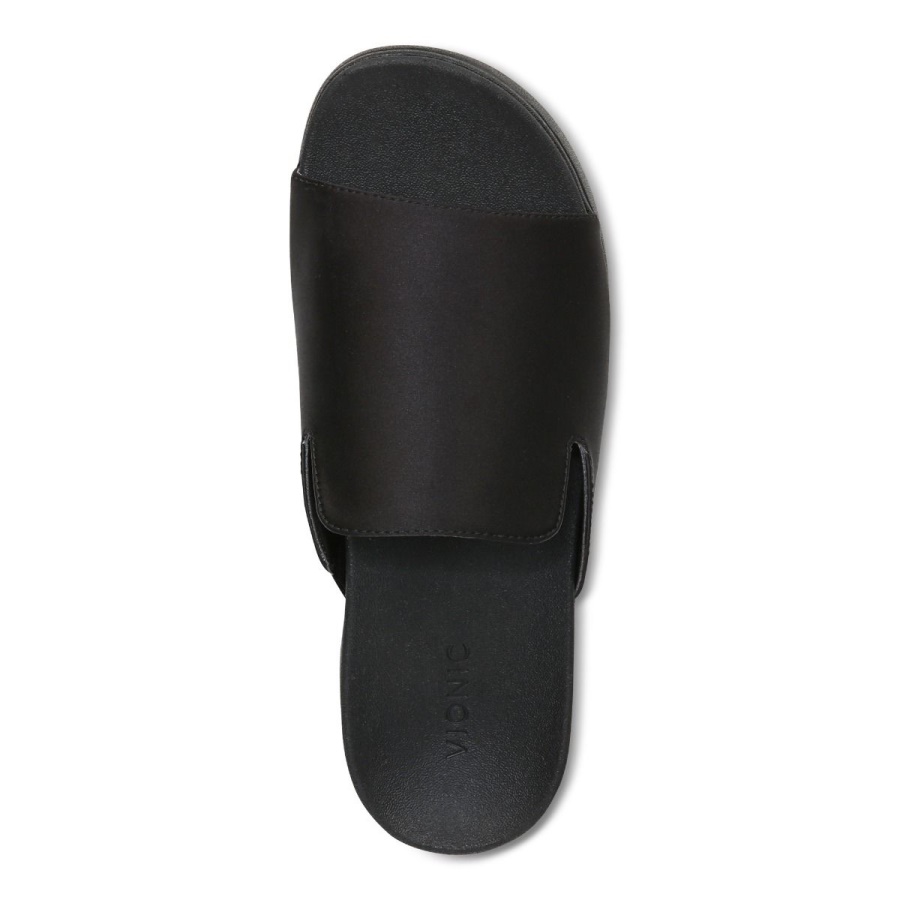 Monica Platform Sandal Black Satin Vionic