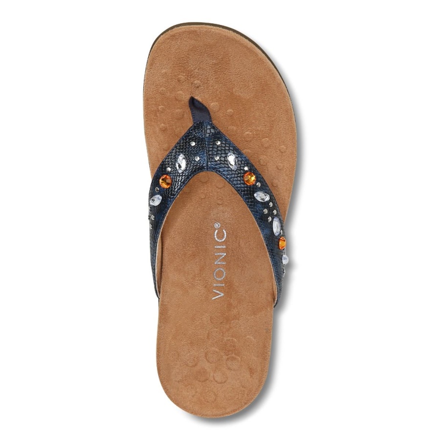 Navy Lucia Toe Post Sandal Vionic