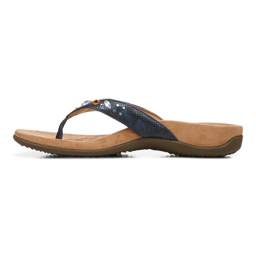 Navy Lucia Toe Post Sandal Vionic