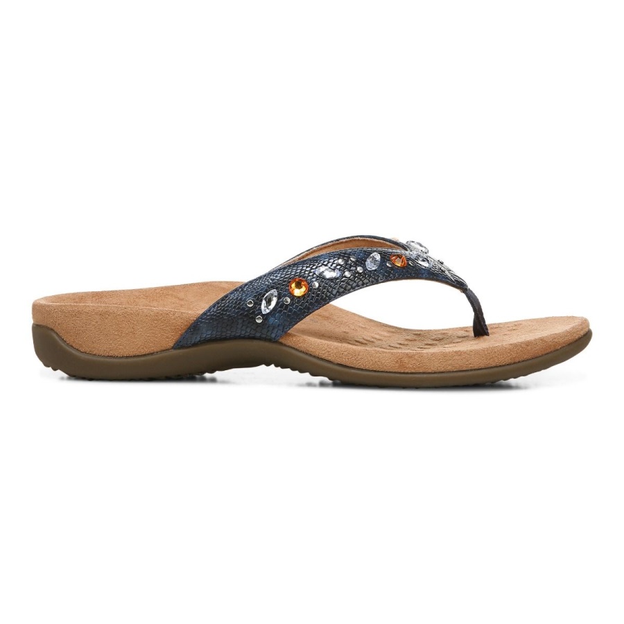 Navy Lucia Toe Post Sandal Vionic