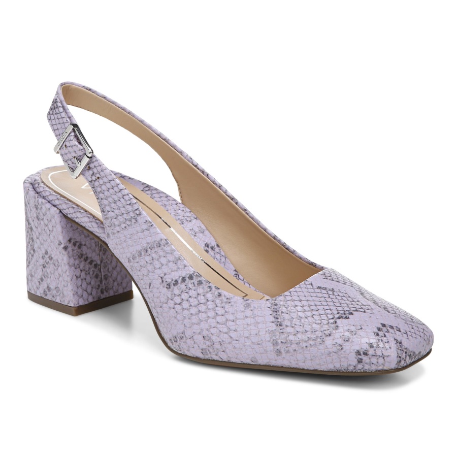 Nola Block Heel Vionic Pastel Lilac Snake