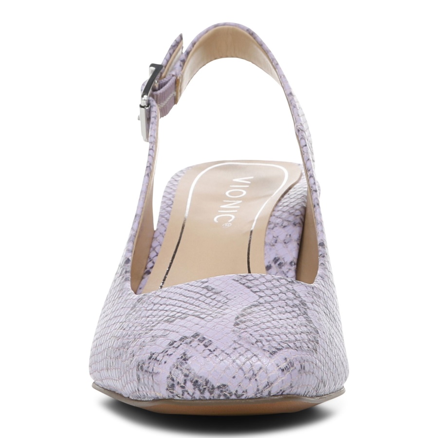 Nola Block Heel Vionic Pastel Lilac Snake