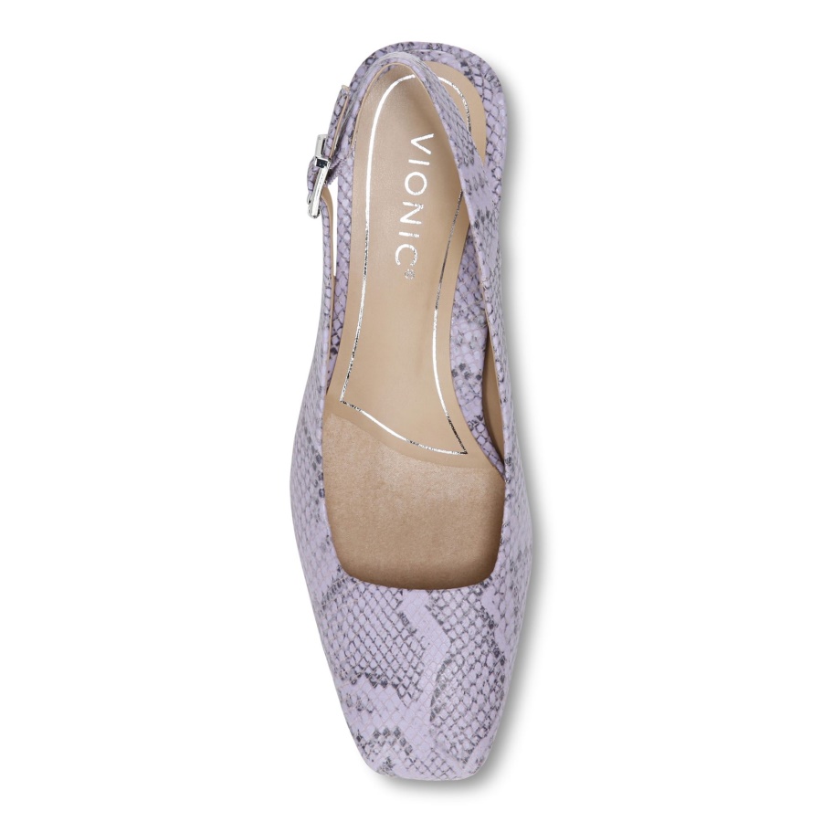Nola Block Heel Vionic Pastel Lilac Snake