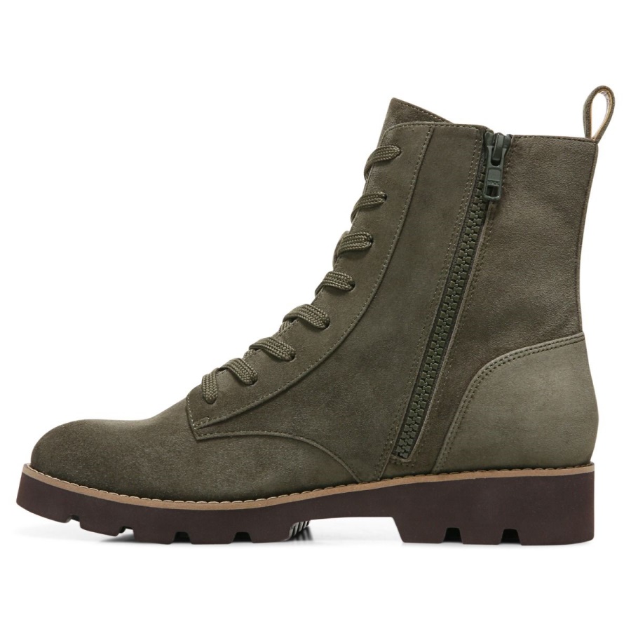 Olive Lani Lace-up Combat Boot Vionic