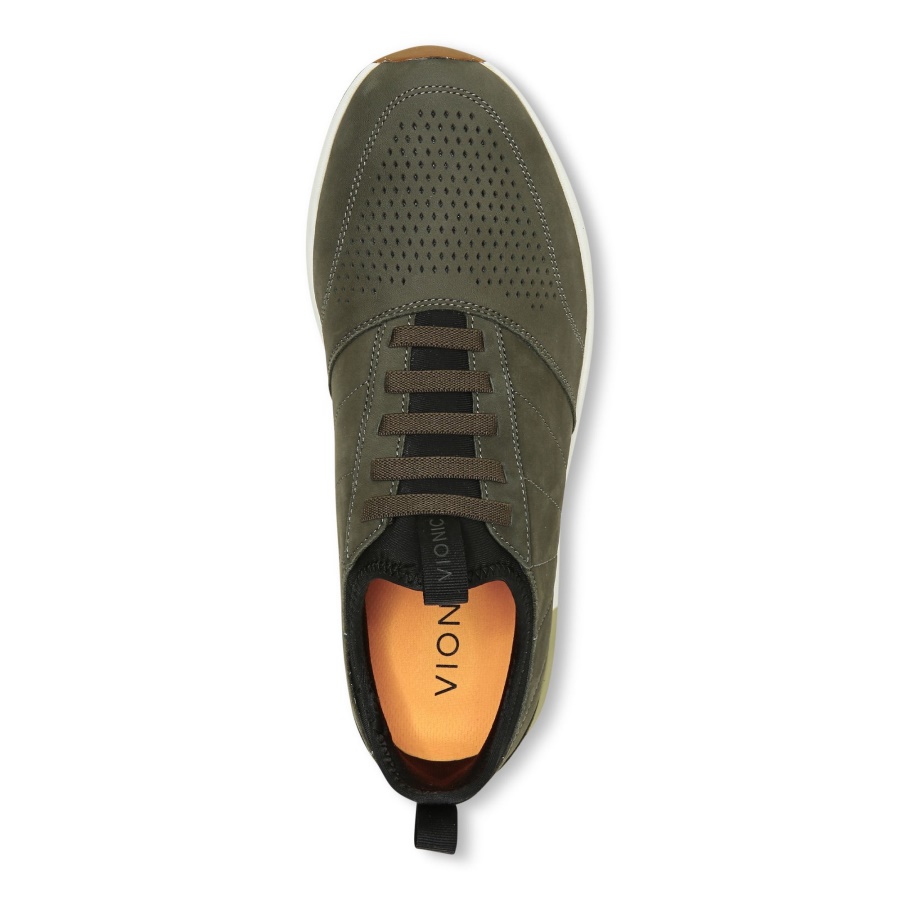 Olive Nubuck Vionic Trent Sneaker