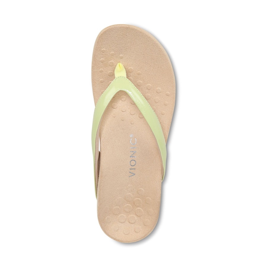 Pale Lime Vionic Dillon Toe Post Sandal