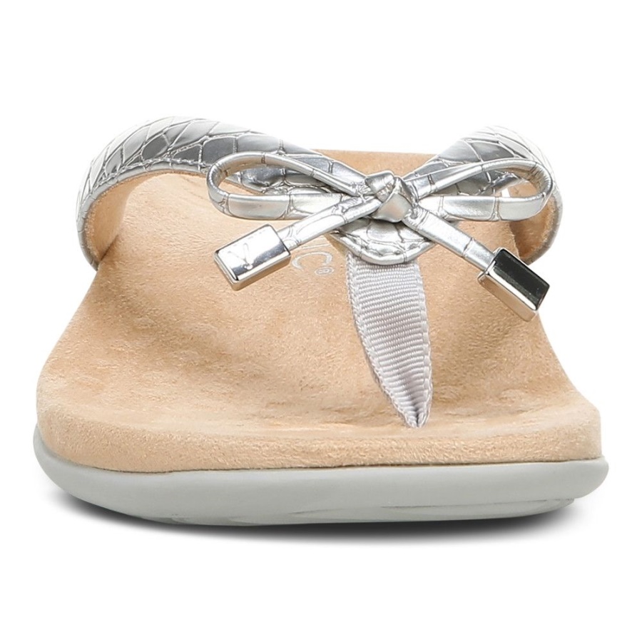 Silver Bella Toe Post Sandal Vionic
