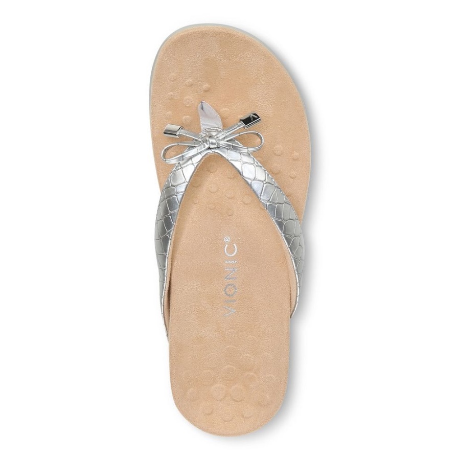 Silver Bella Toe Post Sandal Vionic