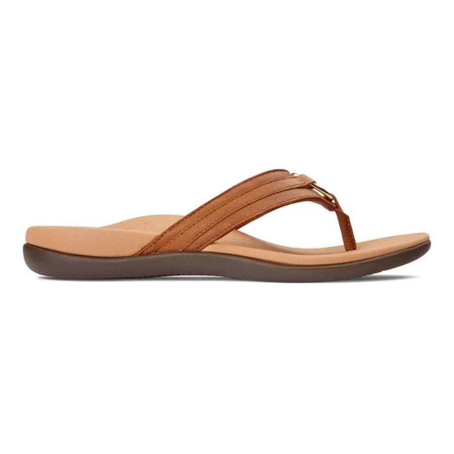 Tide Aloe Toe Post Sandal Mocha Leather Vionic