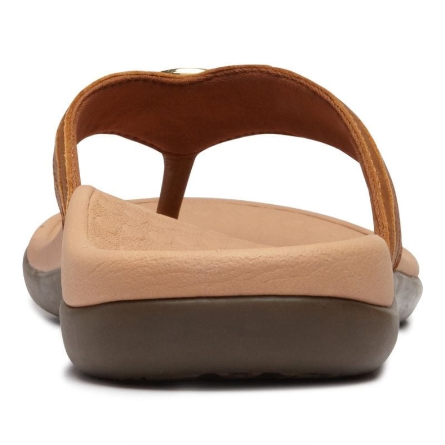 Tide Aloe Toe Post Sandal Mocha Leather Vionic