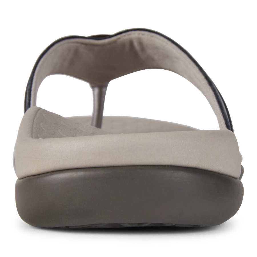 Tide Aloe Toe Post Sandal Vionic Pewter Leather