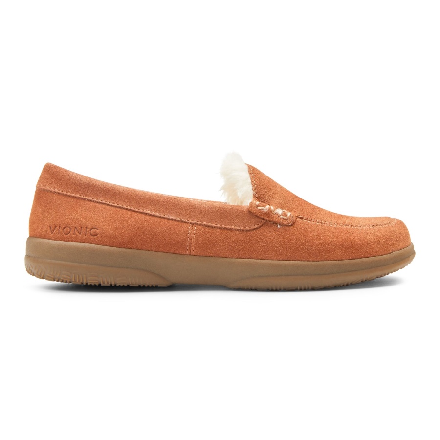 Toffee Suede Vionic Lynez Slipper