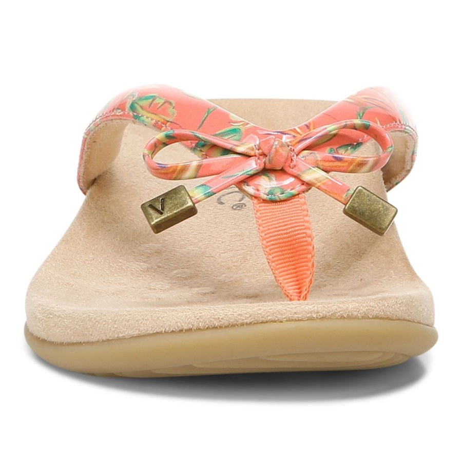 Tropical Papaya Vionic Bella Toe Post Sandal