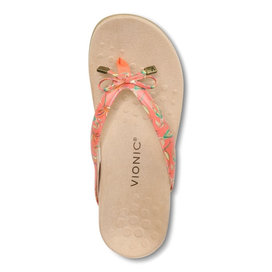 Tropical Papaya Vionic Bella Toe Post Sandal