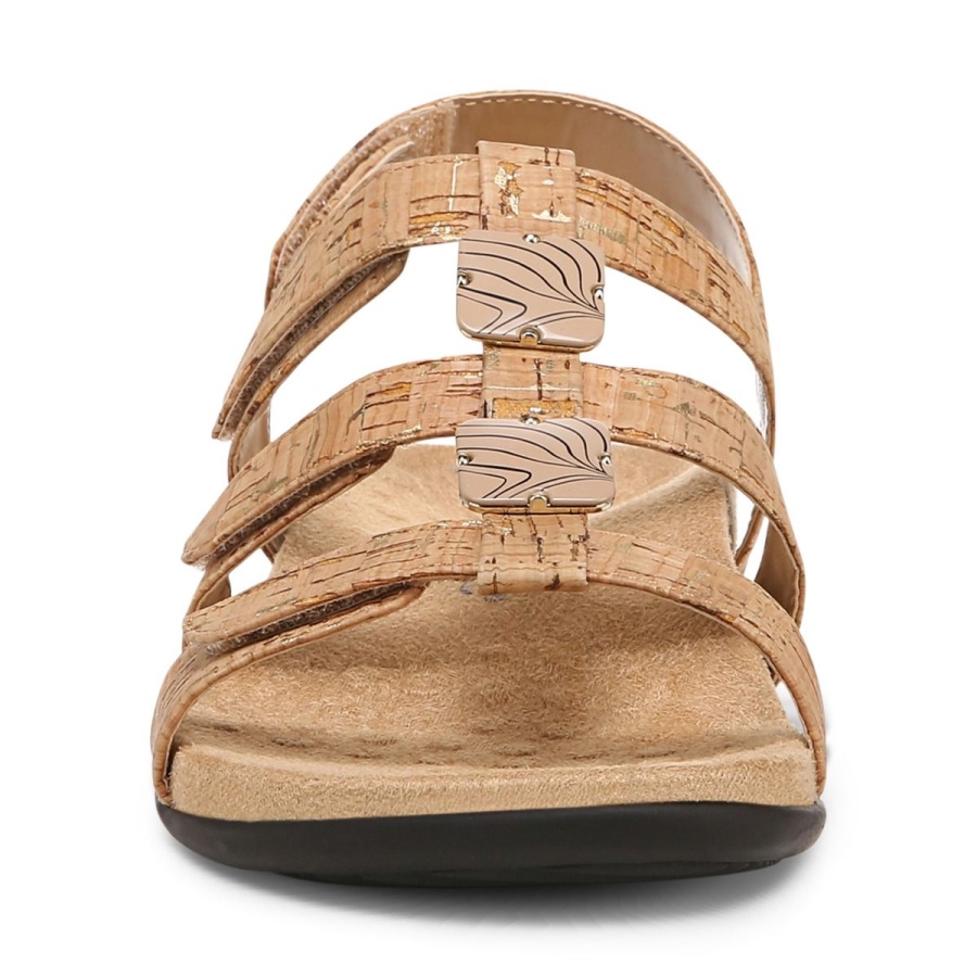 Vionic Amber Adjustable Sandal Gold Cork