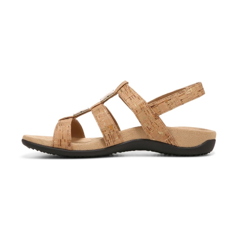 Vionic Amber Adjustable Sandal Gold Cork