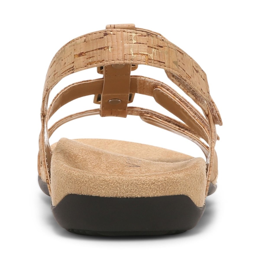 Vionic Amber Adjustable Sandal Gold Cork