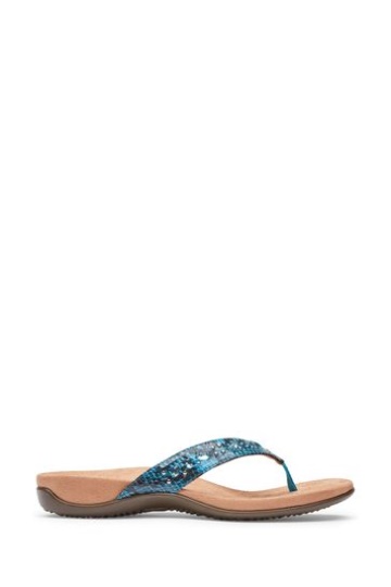 Vionic Aqua Blue Lucia Thong Toe Post Sandals