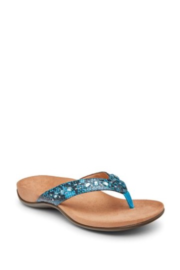 Vionic Aqua Blue Lucia Thong Toe Post Sandals