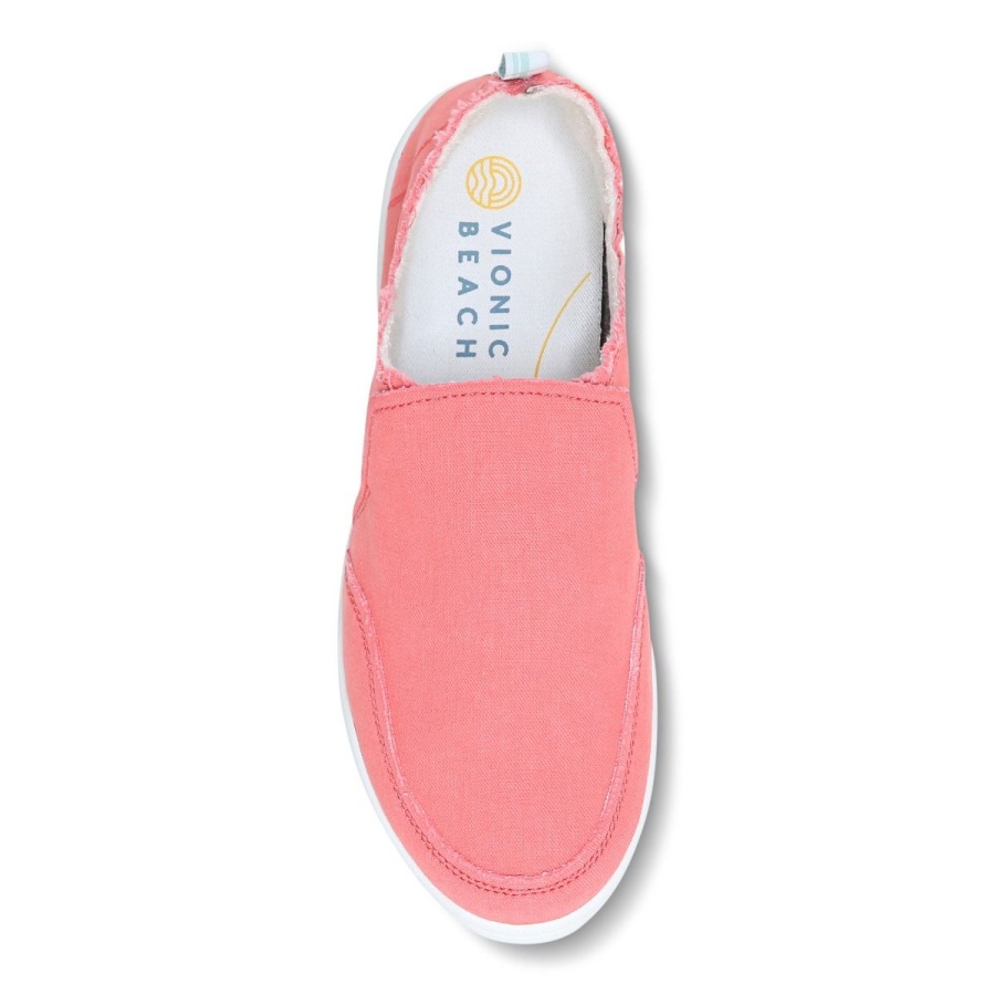 Vionic Beach Malibu Slip on Sneaker Canvas Sea Coral Canvas