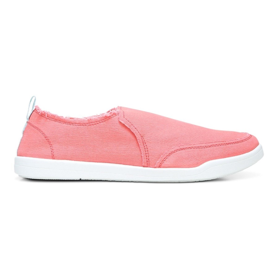 Vionic Beach Malibu Slip on Sneaker Canvas Sea Coral Canvas