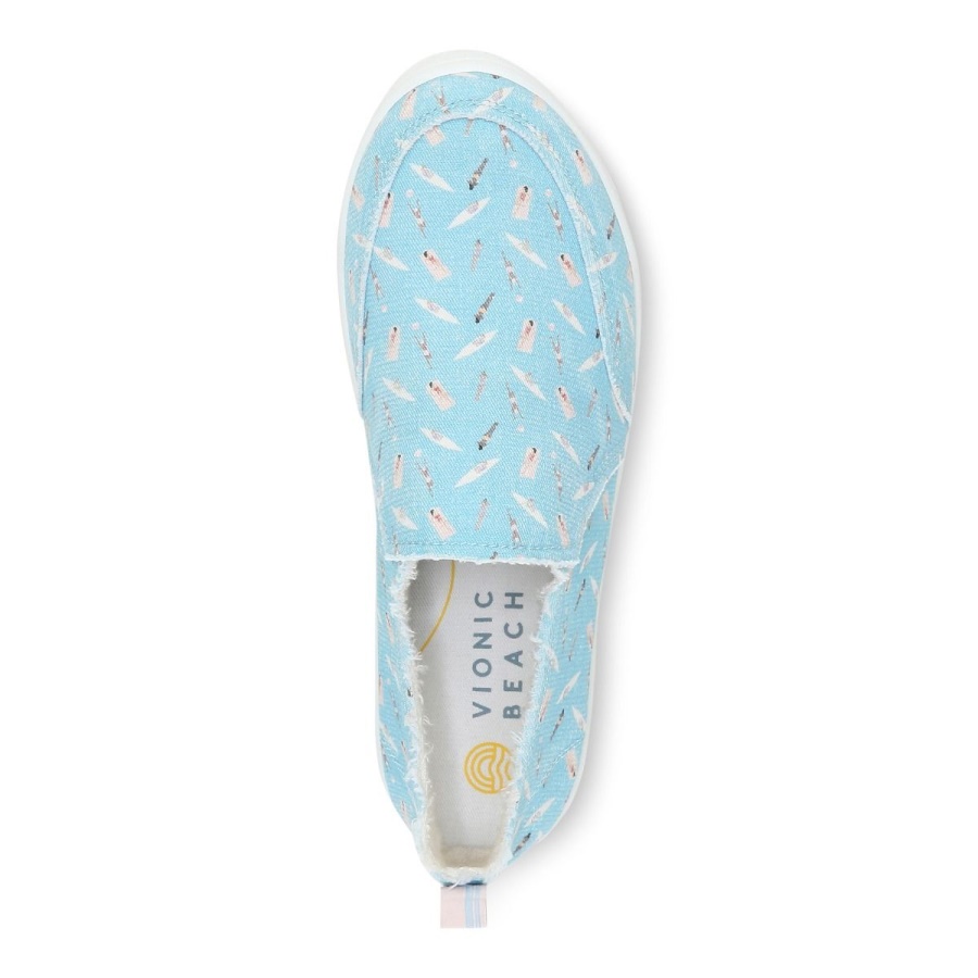 Vionic Beach Malibu Slip on Sneaker Fun in the Sun Porcelain Blue