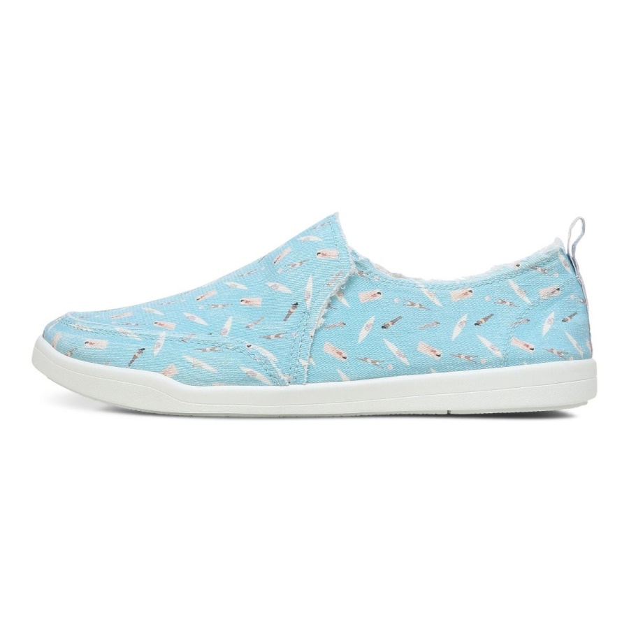 Vionic Beach Malibu Slip on Sneaker Fun in the Sun Porcelain Blue