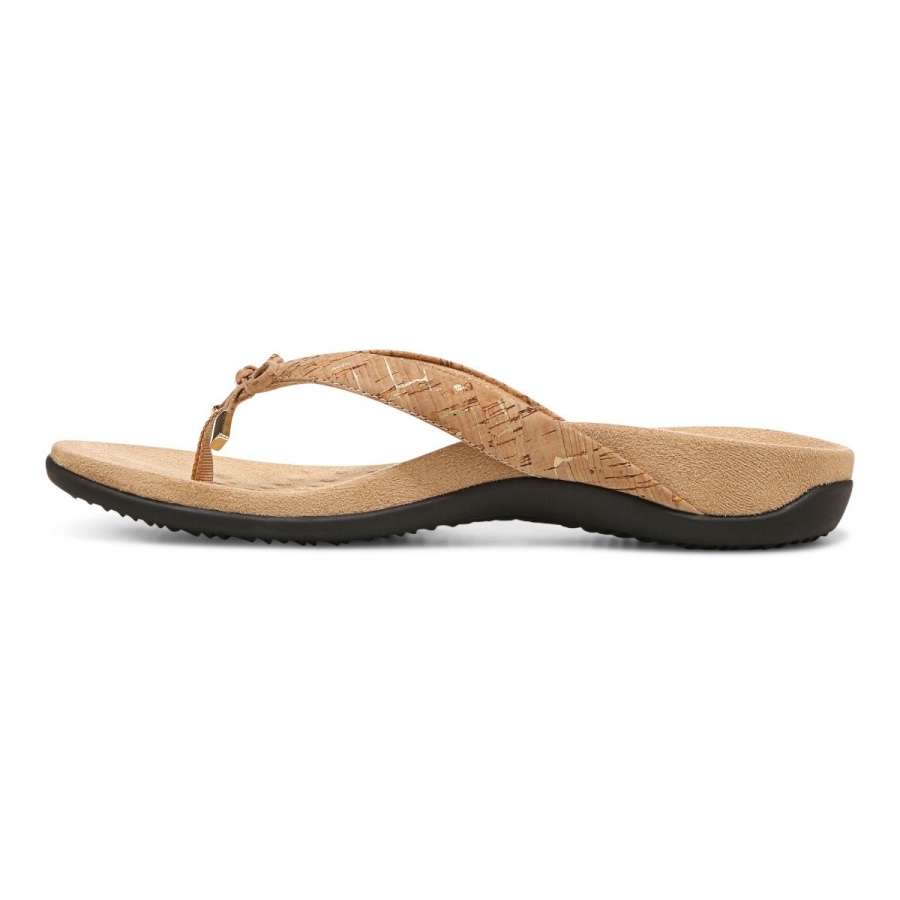 Vionic Bella Toe Post Sandal Gold Cork