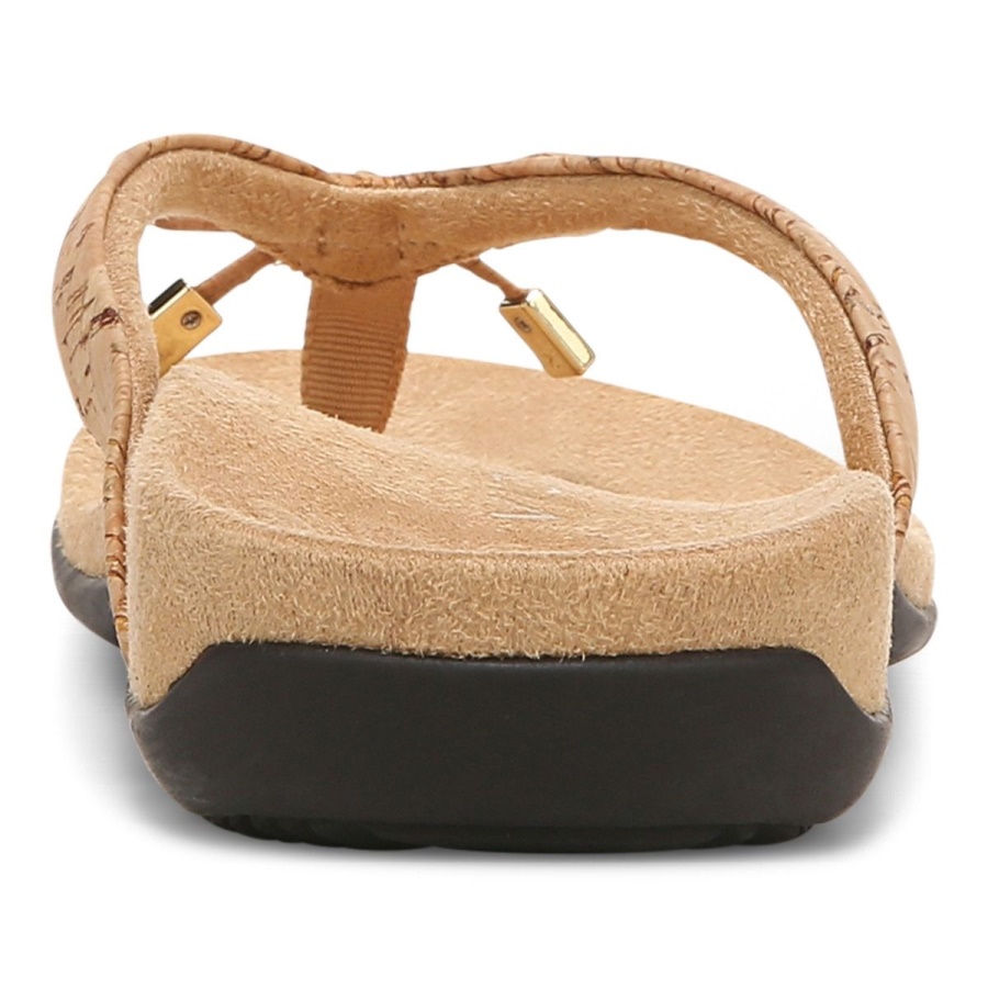 Vionic Bella Toe Post Sandal Gold Cork