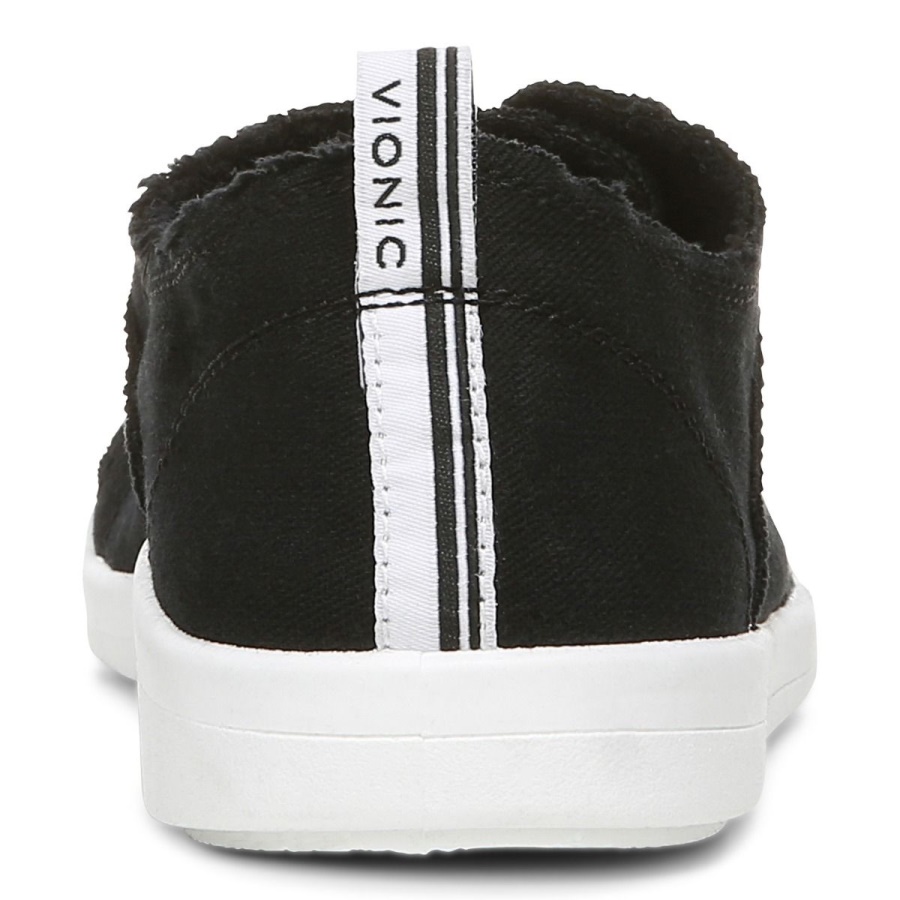 Vionic Black Canvas Beach Pismo Casual Sneaker Canvas