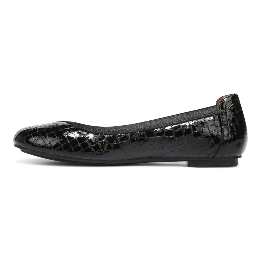 Vionic Black Croc Caroll Ballet Flat