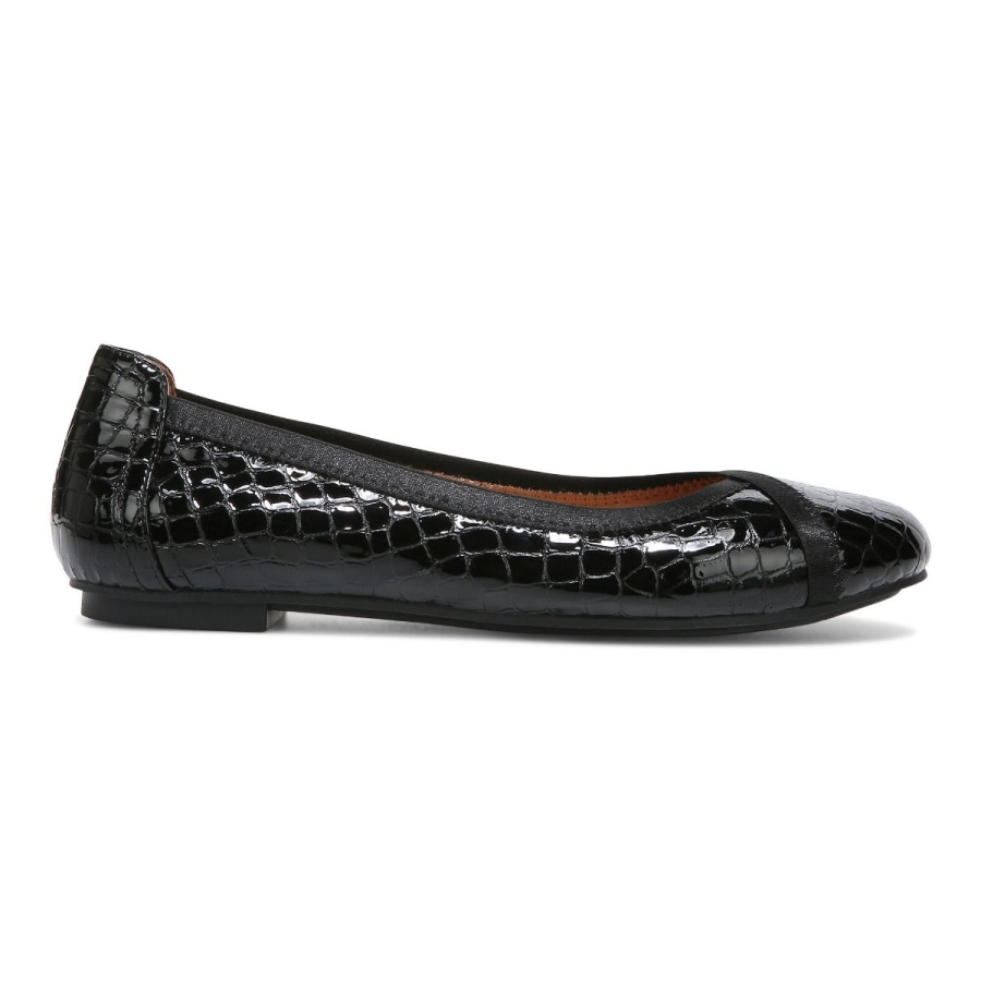 Vionic Black Croc Caroll Ballet Flat