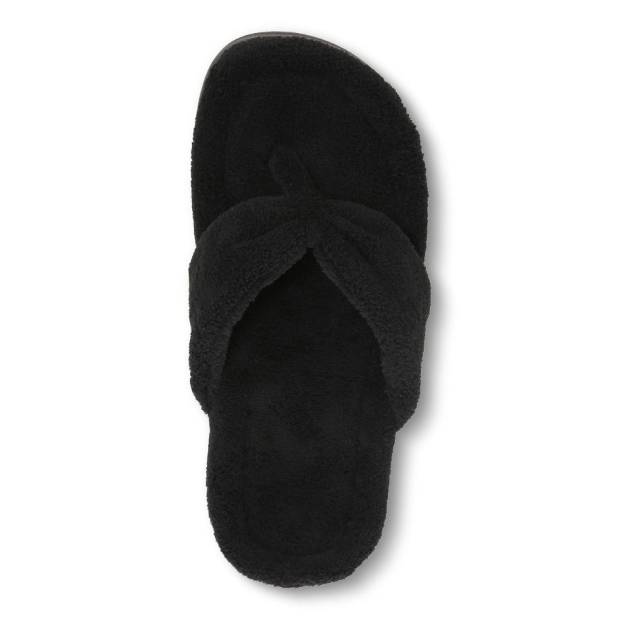 Vionic Black Gracie Toe Post Slipper