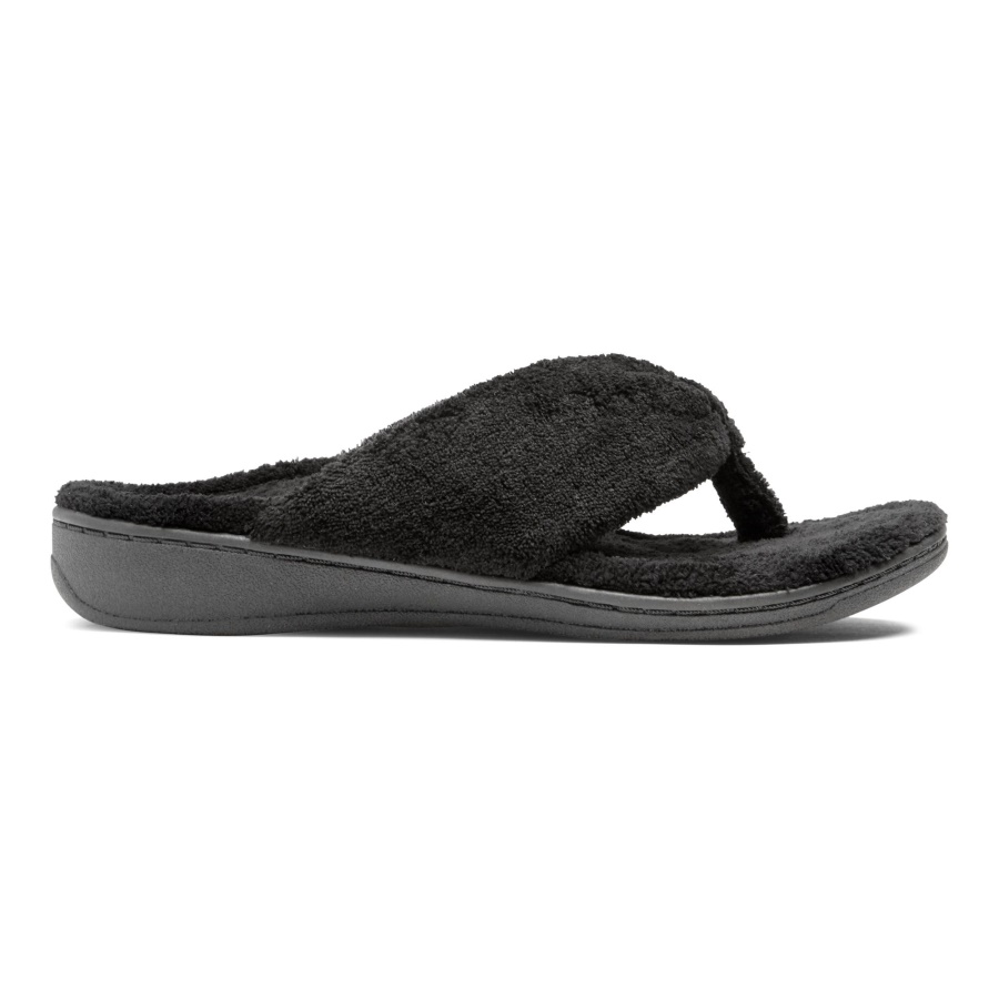 Vionic Black Gracie Toe Post Slipper