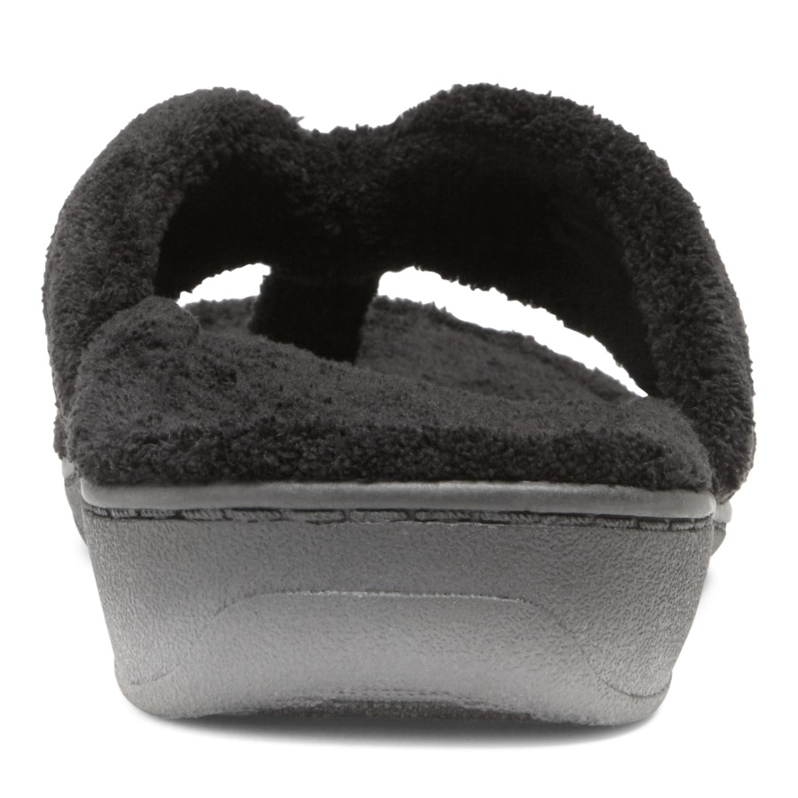 Vionic Black Gracie Toe Post Slipper