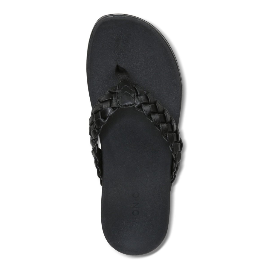 Vionic Black Kenji Platform Sandal