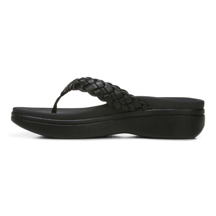 Vionic Black Kenji Platform Sandal