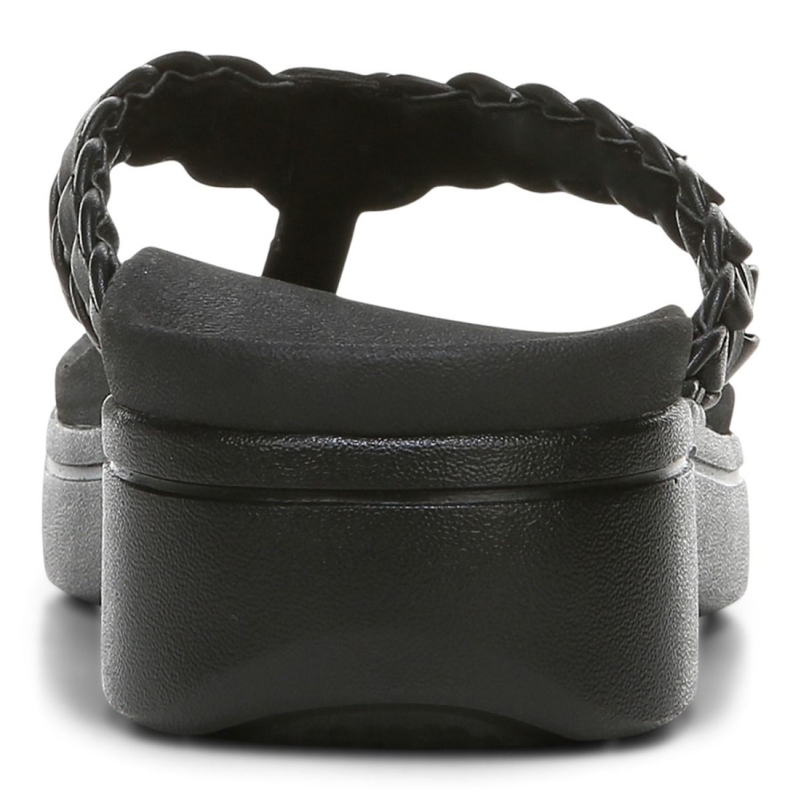 Vionic Black Kenji Platform Sandal