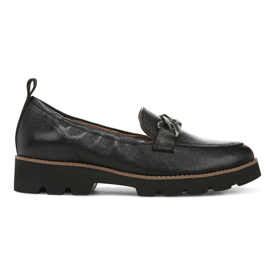 Vionic Black Leather Cynthia Loafer