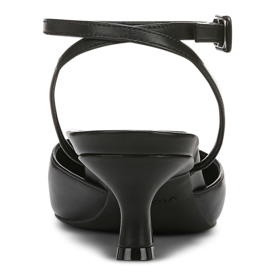 Vionic Black Leather Jacynda Kitten Heel