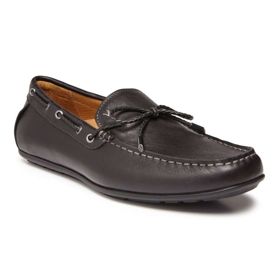 Vionic Black Leather Luca Slip On Loafer