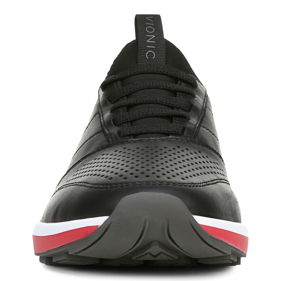 Vionic Black Leather Trent Sneaker