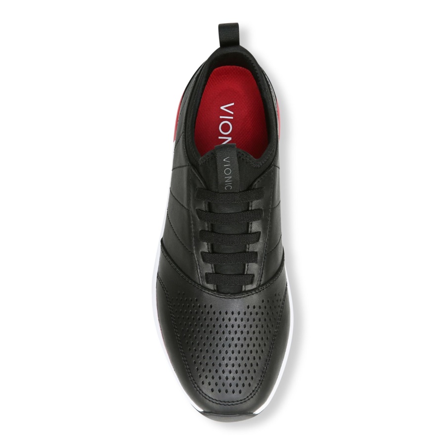 Vionic Black Leather Trent Sneaker
