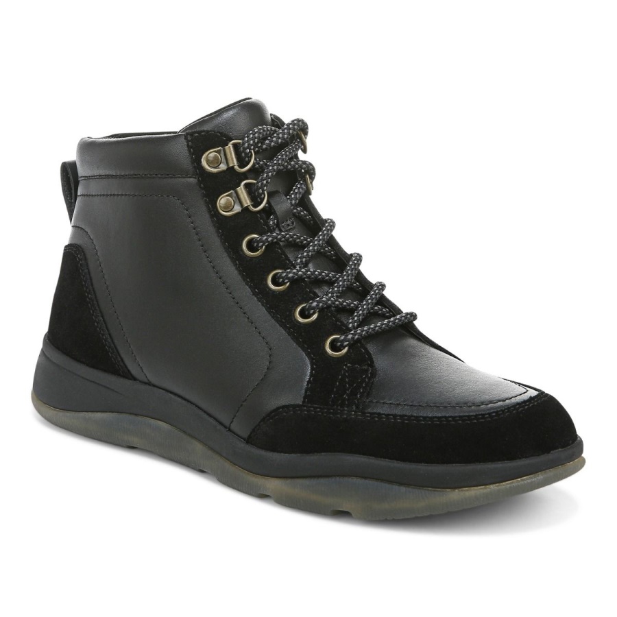 Vionic Black Leather Whitley Boot