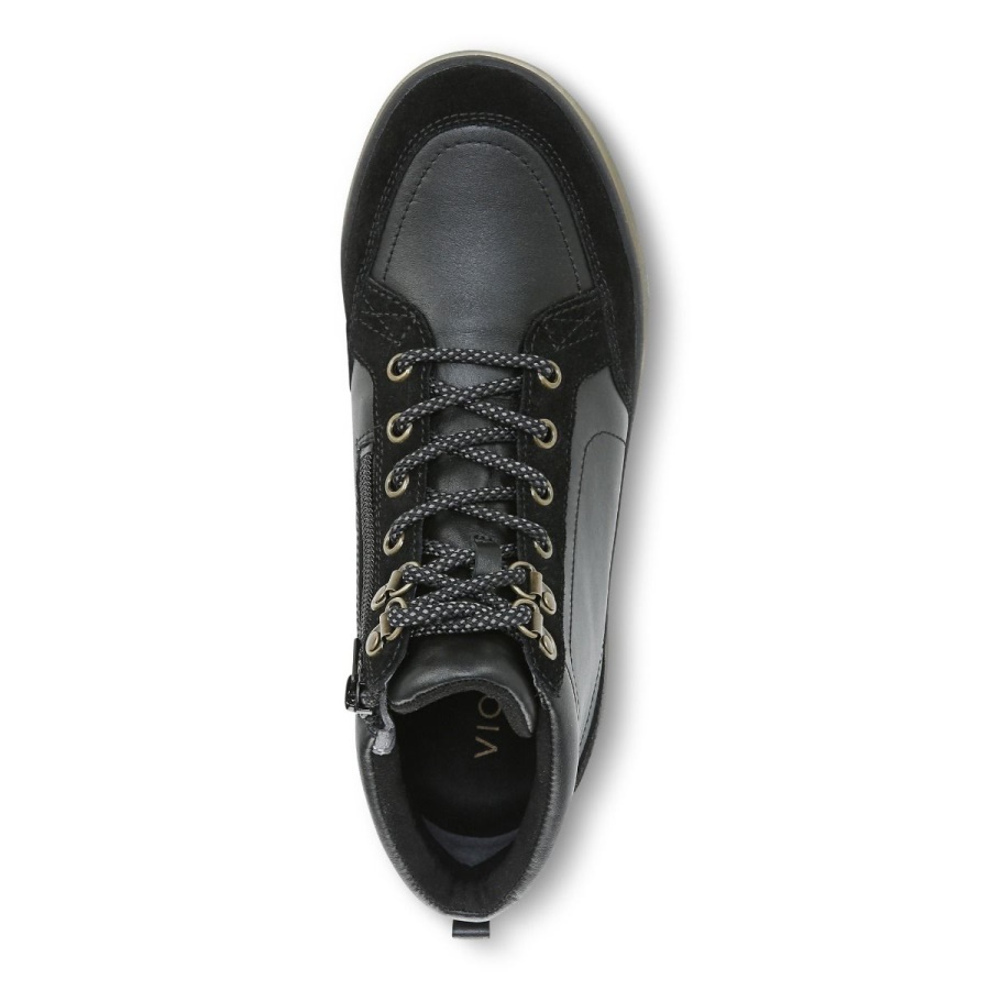 Vionic Black Leather Whitley Boot